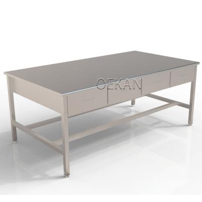 China Modern Hospital Layout Metal Furniture Examination Consultation Medical Bottles Display Stand Table With Drawers for sale