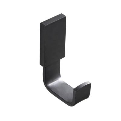 China Japan style bathroom uses a wall-mounted even single hook flat-tube black all-copper coat hook B5012 for sale