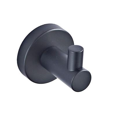 China Modern Bathroom Wall Mounted Single Frame Round Seat All Black Kitchen And Bathroom Coat Hook for sale