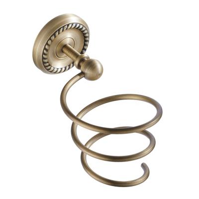 China Wall Mounted Type Classic Round Chassis Bronze Bathroom Wall Mounted Brass Hair Dryer Bracket for sale