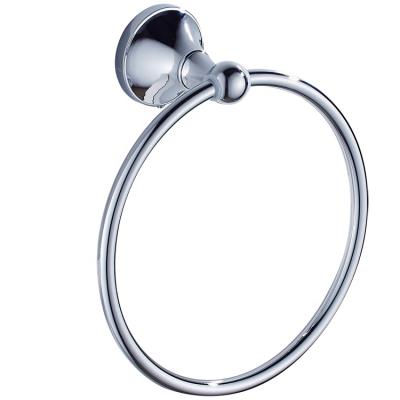 China Modern Chrome Plated Rocket Base Copper Bracket Wall Mount Round Towel Ring 8 Inch Towel Ring for sale