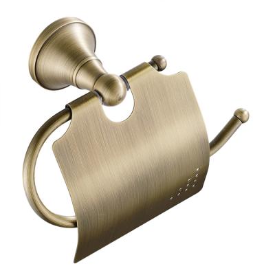 China Modern Bronze Round Base Brass Bracket Wall Holder With Board Waterproof Toilet Paper Holder for sale