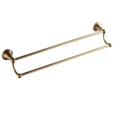 China BRIEF round chassis, bathroom wall mounted type, bronze surface, all copper hardware, double-bar hanging towel rack for sale