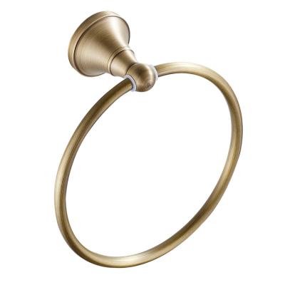 China Modern Bronze Surface Round Wall Mounted 8 Inch Round Low Copper Bracket Towel Ring for sale