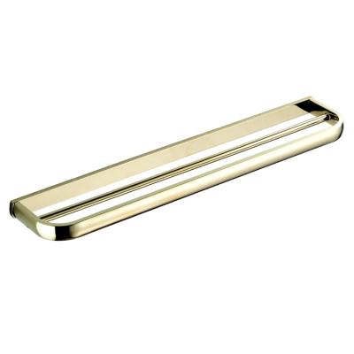 China BREF Double Pole Towel Bar 57cm Single Electroplating Copper Flat Length Gold Bath Wall Hanging for sale