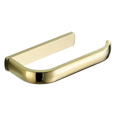 China Wholesale post modern gold bathroom wall hanging long simple all copper toilet paper holder for sale