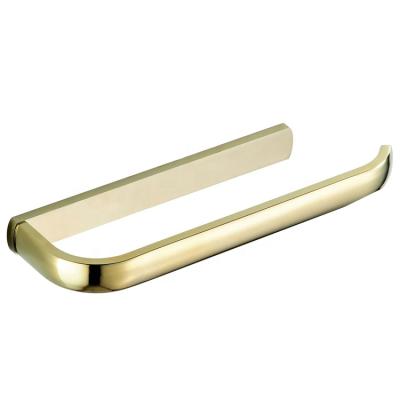 China Modern Simplicity Bathroom Wall Hanging Gold Plated Single Flat Copper Short Towel Rack Long G8511 for sale