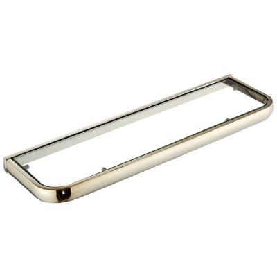 China Wall-mounted type gold-plated surface, copper material frame, bathroom 50 cm long wall-mounted glass shelf G8504 for sale