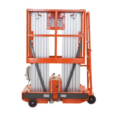 China Qiyun AC DC Double Mast Aluminum Lift maintenance of lifting equipment working platform electro-hydraulic towable CE ISO Te koop