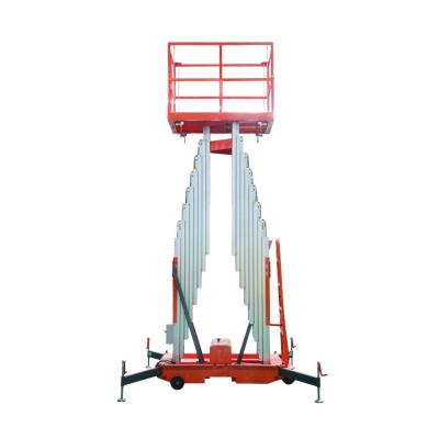 Cina Push around manlift trailing aluminum alloy elevator single person mast Lift Mechanism Telescoping Lift in vendita