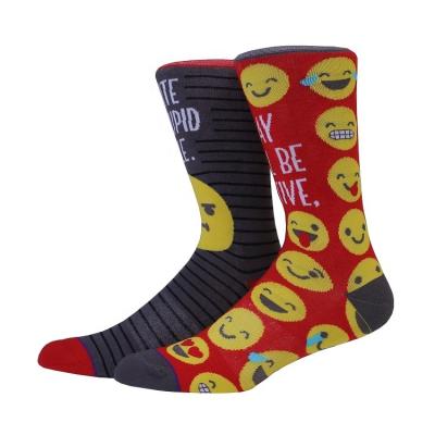 China Antibacterial OEM Customized Cute Smiley Pattern Novelty Funny Harajuku Face Crew Socks for sale