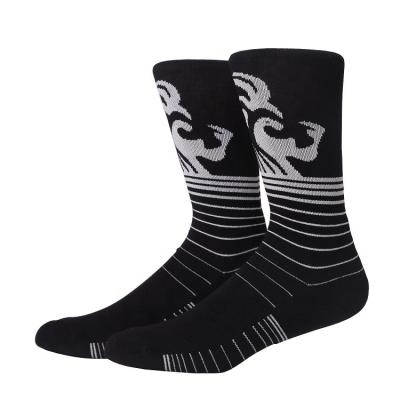 China Antibacterial Sporty Combed Cotton Classic Pique Knit Crew Mid Waist Cushion Socks for sale