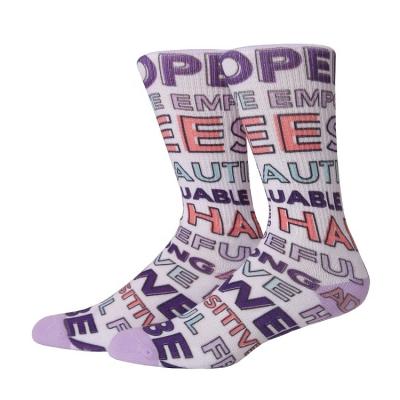 China Premium 200 Needle Combed Cotton Antibacterial All Over The Word 360 Degree Digital Print Socks for sale