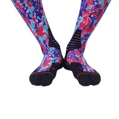 China OEM 360 degree printing tabi sports elite crew antibacterial custom colorful comfortable digital socks for sale