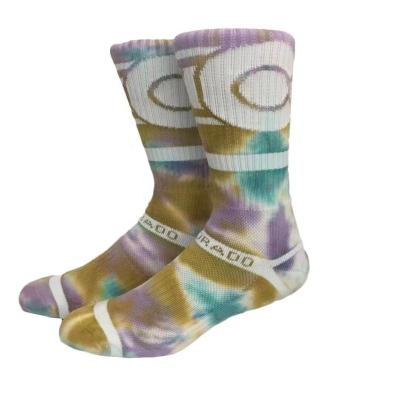 China Wholesale Antibacterial OEM Custom Logo Running Increasing Basketball Elite Cushioned Terry Sports Compression Tie Dye Socks for sale