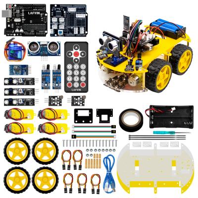 China LAFVIN 4WD Smart Car Multifunctional Robot Car Upgraded Kit V2.0 For Arduino STEM /Graphical Programming Robot Set Robot Kit Toy for sale