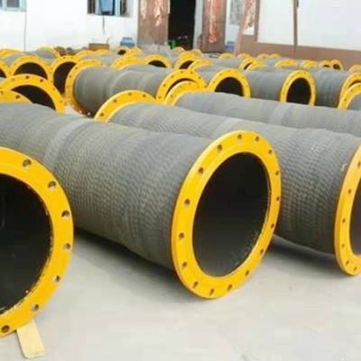 China Durable Large Diameter Flanged Suction And Sand Discharge Rubber Hose Dredging Rubber Hose For Discharging Water for sale