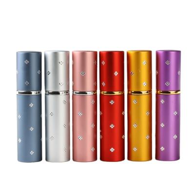 China Mini Pink Black Gold Silver 5ml Aluminum Perfume Bottle Cosmetic Refill Perfume Bottles Red Atomizer for sale