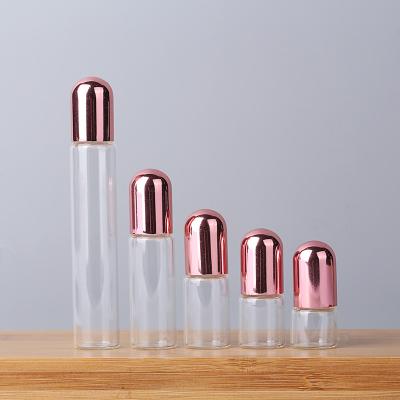 China 1ml 2ml 3ml 5Ml Refined Oil Cosmetic Perfume Bottle With Stainless Steel Ball Bearing Bottle for sale