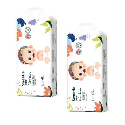 China Factory Price Wholesale Organic High Absorbency Printed Quality Disposable Baby Pants Diaper for sale