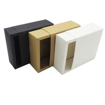 Китай Recyclable White Black Kraft Paper Cardboard Folding Soap Purse Packaging Drawer Sliding Gift Box продается