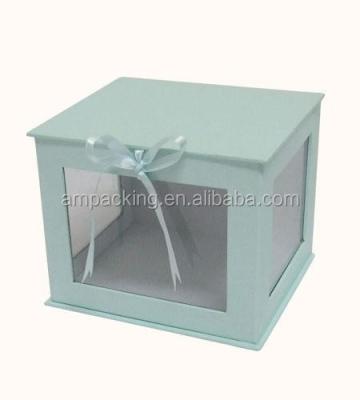 China Recyclable Cardboard Gift Box Pet PVC Coating Semi-transparent Paper Box for sale