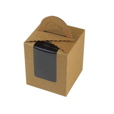 China Recyclable Natural Kraft Paper Cardboard Cardboard Box With PVC Window For Snacks Pastry Cake Packaging Te koop