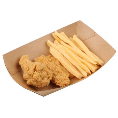 China Recyclable Kraft Paper Cardboard Microwave Food Grade French Fries Packaging Boxes Fast Food Packaging zu verkaufen