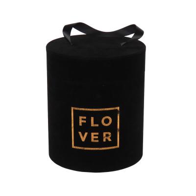 China Recyclable Gold Foil Logo Round Box Flower Packaging by Matt Velvet Flocking Creative Luxury en venta