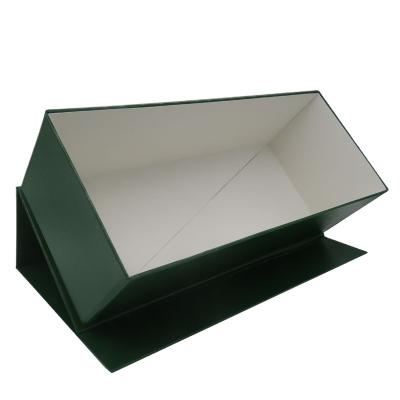 China Viable Rigid Collapsible Cardboard Storage Green Color Magnet Folded Bottom Lid Costumize Box Packing à venda