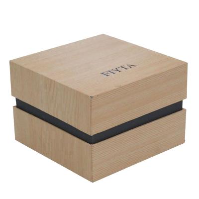 中国 Jewelry Packing Small Square Wood Grain Like Cardboard Paper Box For Jewelry 販売のため