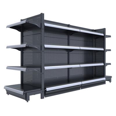 China Double Sided Customized Metallic Gondola Supermarket Shelves Double Sided Store Shelves Supermarket Shelf for sale