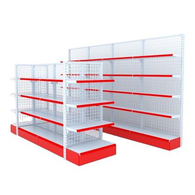 China Double Sided Customized Grocery Store Display Mesh Shelves Supermarket Rack And Supermarket Shelf Vendors for sale