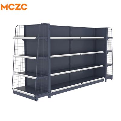 China MCZC Double Sides Color Customized Grocery Store Display Rack Light Duty 5 Layers Shelves For Supermarket for sale