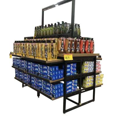 China Double Sided Supermarket Custom Rack Display Shelf Retail Store Wisda Commercial Grocery Mart Shelves for sale