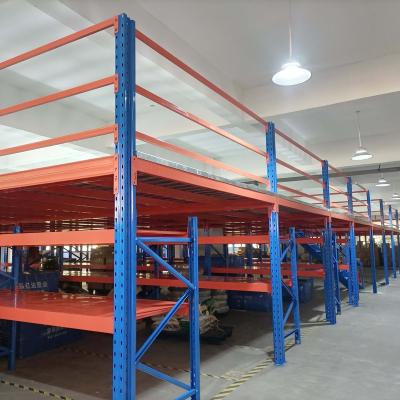 China Attic Floor Storage Warehouse Racking System Mezzanine Floor Corrosion Protection Customized Storage Steel Rack for sale