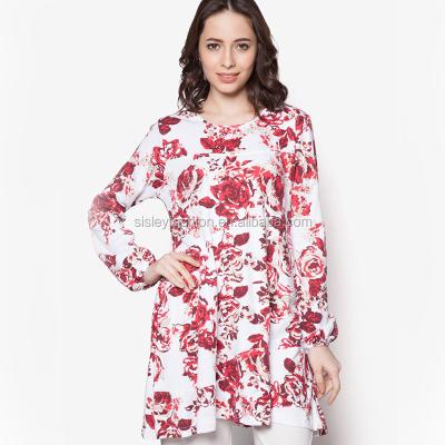 China Hot sale fashion muslimah blouse custom printed blouse XS-XXXL for sale