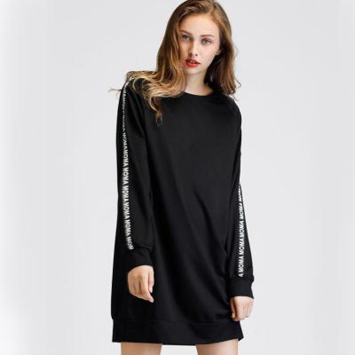 China Custom Aplet Sweatshirts Wholesale Breathable Women Printed Black Sweatshirts Dress for sale