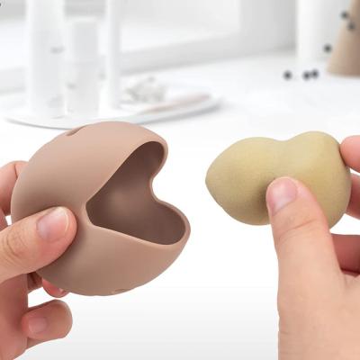 China New Design Silicone Makeup Sponge Blender Soft Carrying Case Egg Beauty Sponge Storage Holder MSH2 for sale