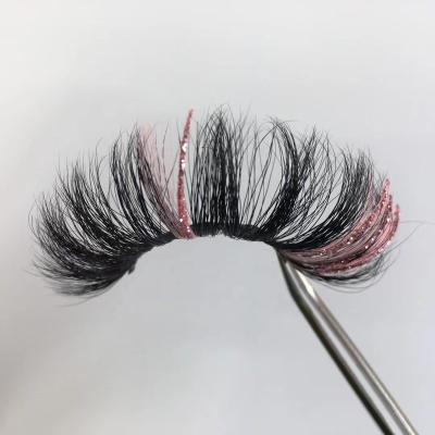 China 2022 New Fashion Makeup Eyelash Extensions Handmade Seller Strips 3d Colorful Glitter Mink Eyelashes With Color for sale