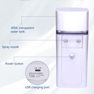 China Portable Mini Body Humidifier Professional Nano Face DEEP CLEANING Spa Portable Electric Nano 2 in 1 Facial Humidifier Mist Sprayer for sale