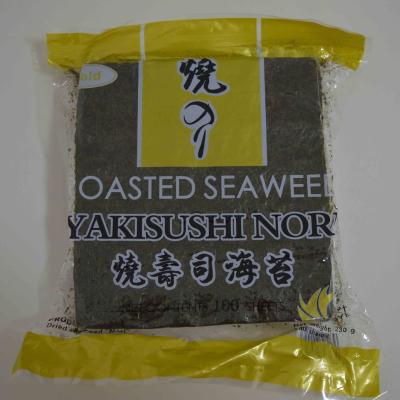 China Dry 2018 Roasted Seaweed Yaki Sushi Nori 100 Sheets for sale