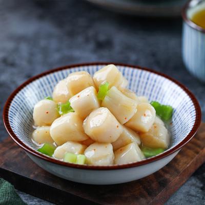 China Wasabi Factory Supplier Wasabi Cracks Seasoned Scallop Meat Frozen Scallop Meat for sale