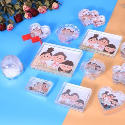 China Hot Selling Liquid Glitter Photo Frame Souvenir Gifts Plastic Photo Frame for sale