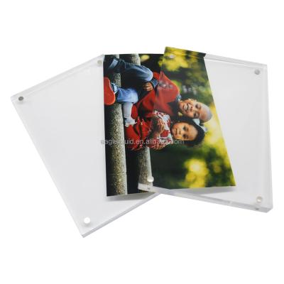 China Custom Acrylic Photo Frame Travel Picture Frame Magnetic Block Solid Strong Double Magnet Picture Frame for sale