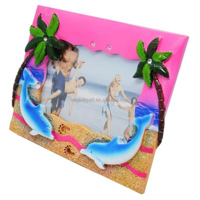 China Custom Hand-painting Photo Stand Rectangle Shape Resin Picture Photo Frame Keepsake Fashionable 3d 4x6 5x7 6x8 Gifts for sale