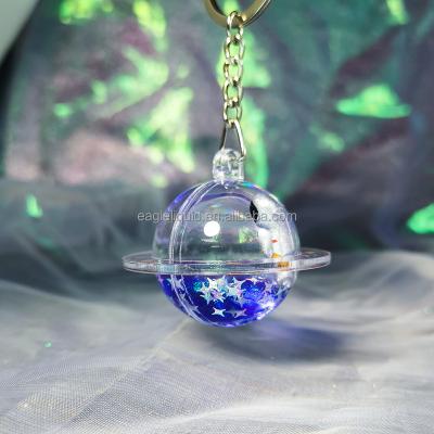 China Promotion Plastic Gifts Personalized Cute Gift Acrylic Space Oil Water Liquid Floating Keychain Cute Astronaut 3D Keyring for sale