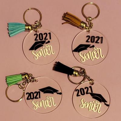 China Hot Selling Customized Clear Plastic Key Chain Online DIY Circle Key Ring Acrylic White Key Chain Acrylic Key Chain for sale