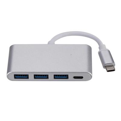 China Charge + Data Transfer+Plug & play+OTG 4-Port USB 3.0 Hub Type C to USB 3.0 Hub Adapter Compatible for MacBook Laptop Surface Pro PC for sale