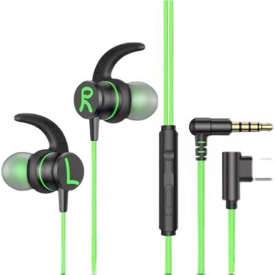 China 3.5mm L Shape For Game Gaming Earphone 3.5mm L Shape Wired In-Ear Gaming Headphones Earbuds With MIC And Volume Controls For Smartphone for sale